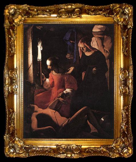 framed  LA TOUR, Georges de St Sebastien Attended by St Irene, ta009-2
